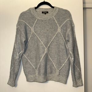 Papa Vancouver Women’s Small Long Sleeve Crew Sweater Blue Gray White Knot GUC